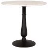 Noir Furniture Cobus Side Table, Black Metal With White Stone