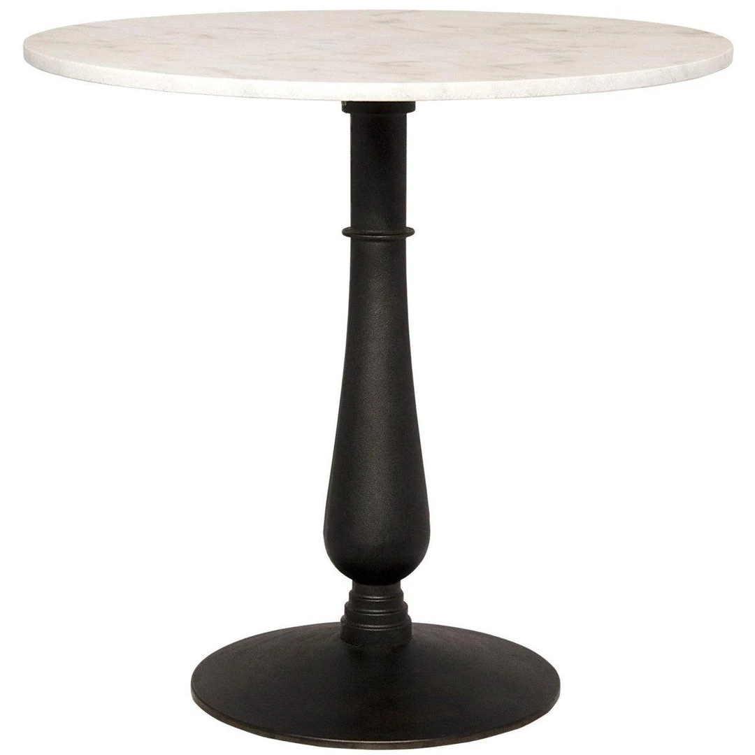 Noir Furniture Cobus Side Table, Black Metal With White Stone