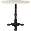 Accent Tables Noir Furniture Theresia Side Table, Black Metal With White Stone