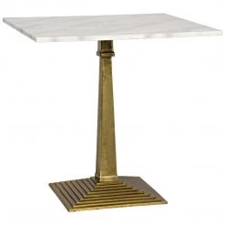 Accent Tables Noir Furniture Fadim Side Table, Antique Brass, Cast Iron And Quartz
