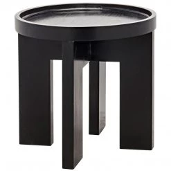 Noir Furniture Gavin Side Table, Hand Rubbed Black Accent Tables