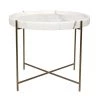 Accent Tables Noir Furniture Chuy Side Table, Antique Silver, Metal And Stone