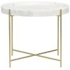 Accent Tables Noir Furniture Chuy Side Table, Antique Brass, Metal And Stone