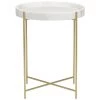 Accent Tables Noir Furniture Chico Side Table, Antique Brass, Metal And Stone