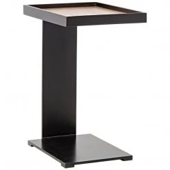 Noir Furniture Ledge Side Table With Black Metal Accent Tables