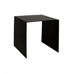 Noir Furniture Yves Side Table, Black Metal, Medium Accent Tables