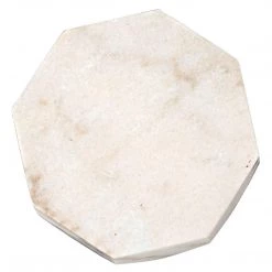 Noir Furniture Monolith Side Table, White Stone Accent Tables