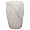 Noir Furniture Monolith Side Table, White Stone Accent Tables