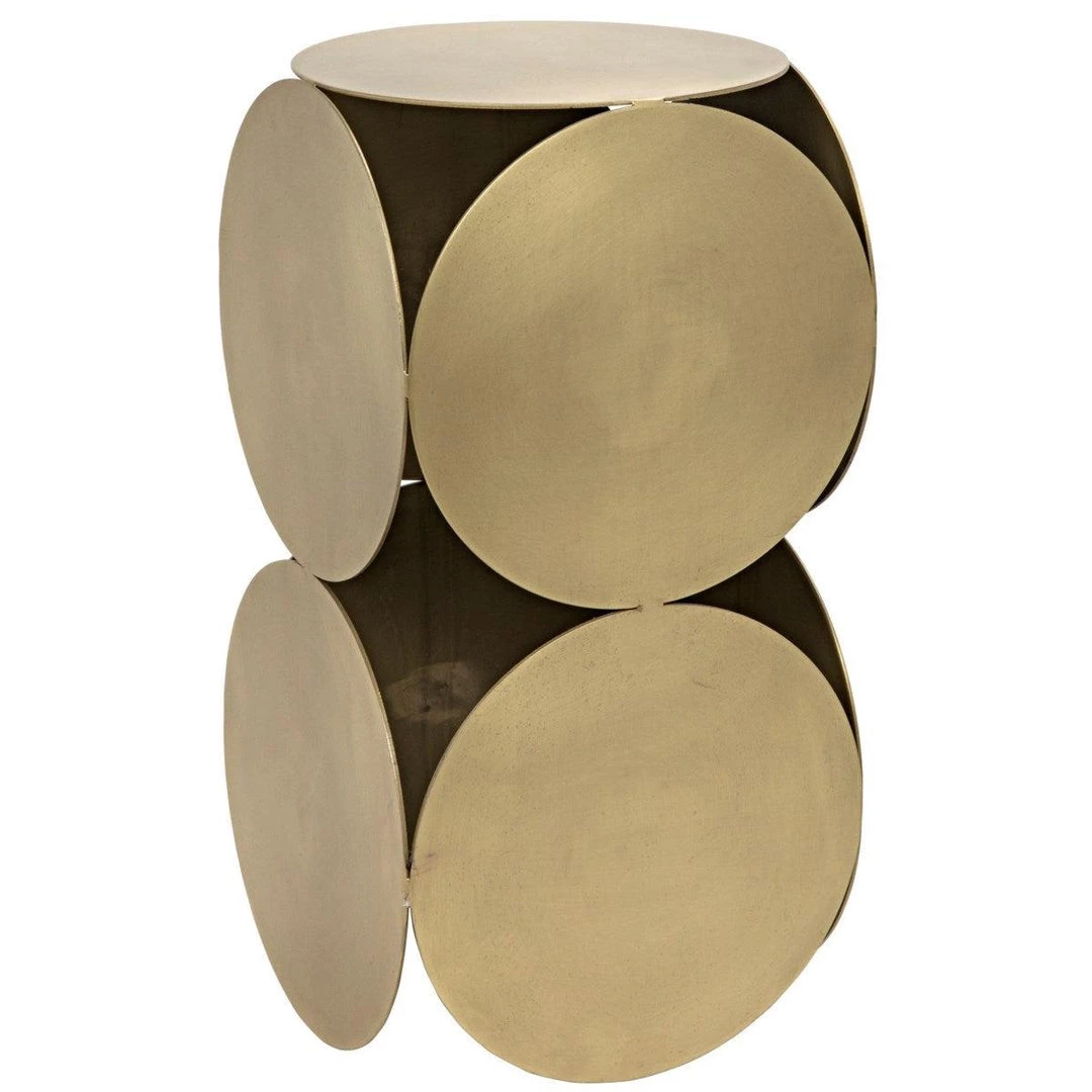 Noir Furniture Lola Side Table, Antique Brass Accent Tables