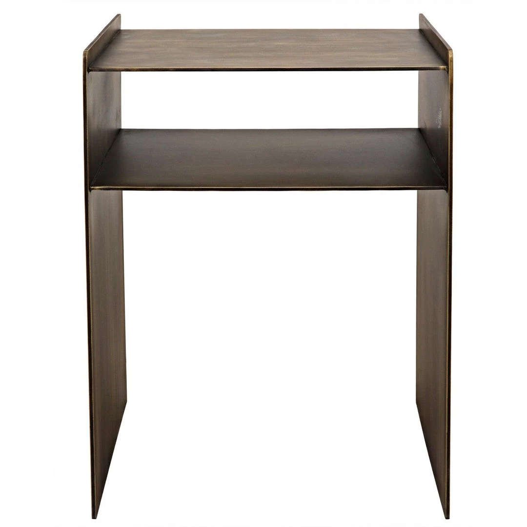 Noir Furniture Accent Tables Noir Cyrus Side Table, Aged Brass