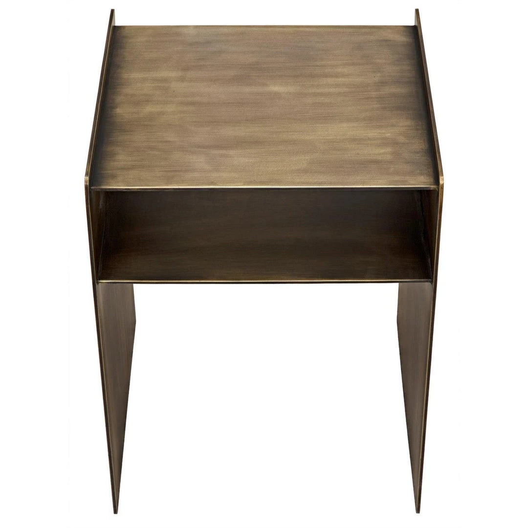 Noir Furniture Accent Tables Noir Cyrus Side Table, Aged Brass