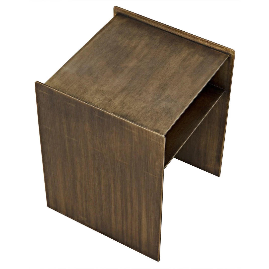 Noir Furniture Accent Tables Noir Cyrus Side Table, Aged Brass