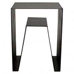 Accent Tables Noir Furniture Quintin Side Table, Black Metal