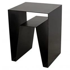 Accent Tables Noir Furniture Quintin Side Table, Black Metal