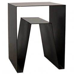 Accent Tables Noir Furniture Quintin Side Table, Black Metal