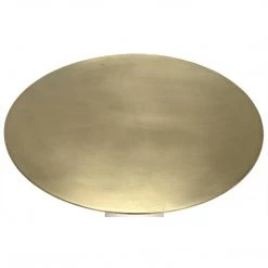 Accent Tables Noir Furniture Hotaru Side Table, White Marble And Antique Brass