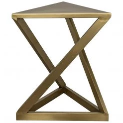 Noir Furniture Orpheo Side Table, Antique Brass