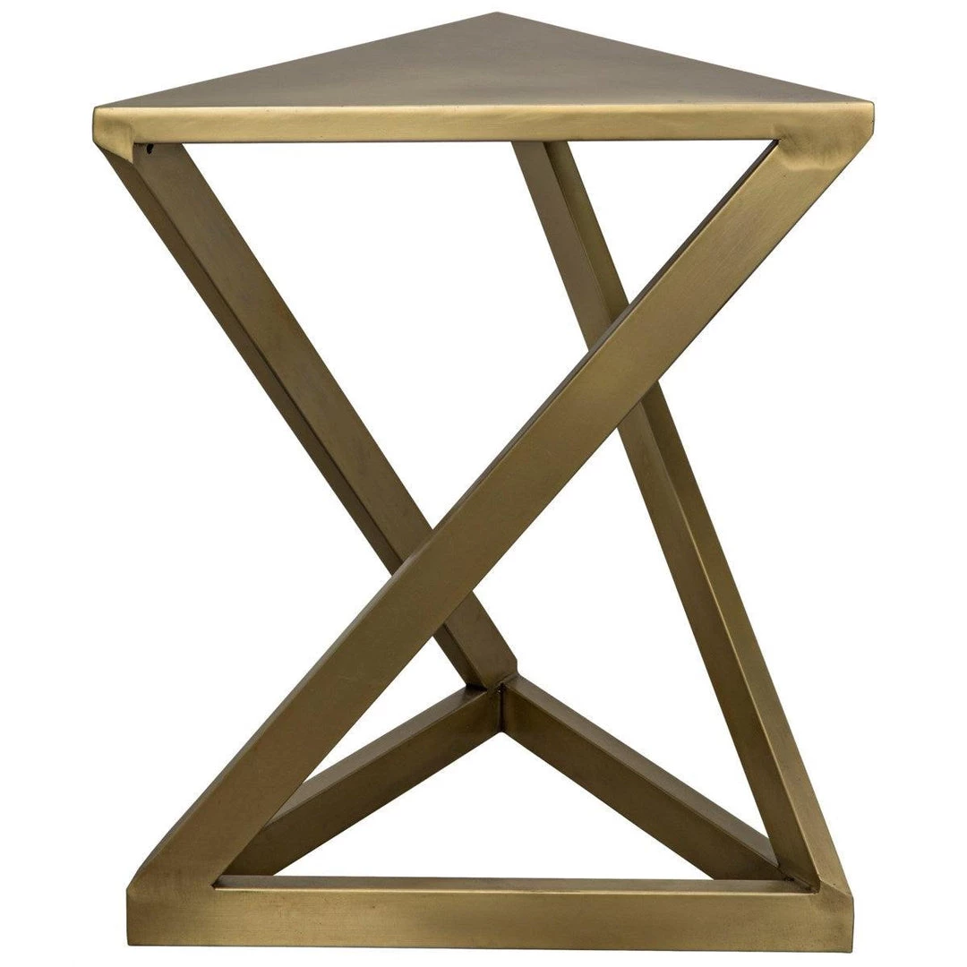 Noir Furniture Orpheo Side Table, Antique Brass
