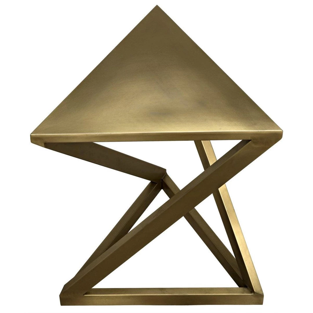 Noir Furniture Orpheo Side Table, Antique Brass