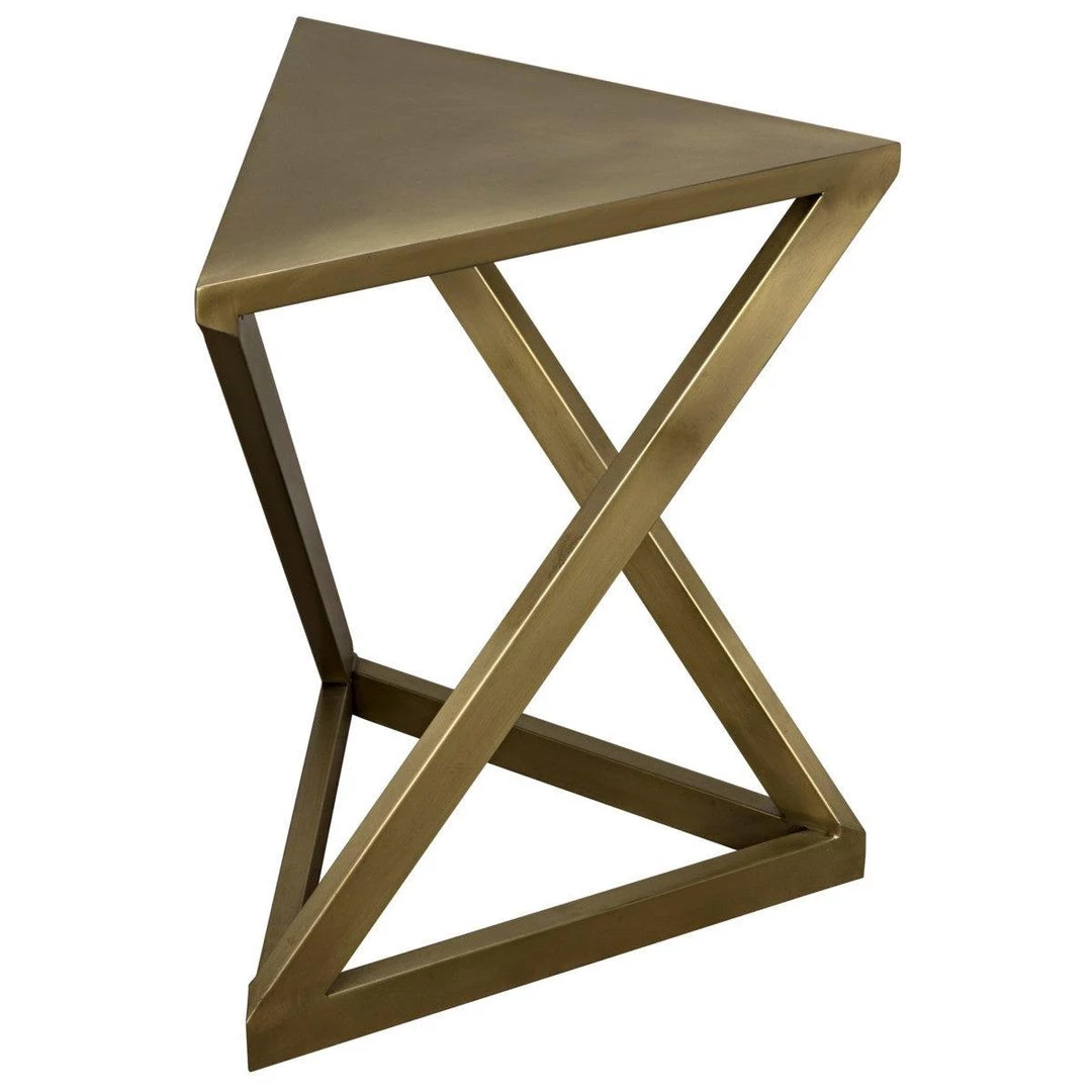 Noir Furniture Orpheo Side Table, Antique Brass