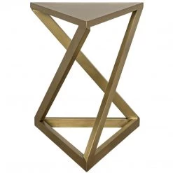 Noir Furniture Orpheo Side Table, Antique Brass