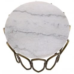 Noir Furniture Nola Side Table, Metal W/Brass Finish