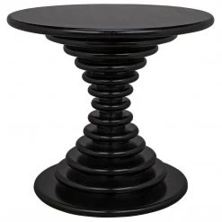 Noir Furniture Scheiben Side Table, Hand Rubbed Black