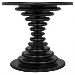 Noir Furniture Scheiben Side Table, Hand Rubbed Black