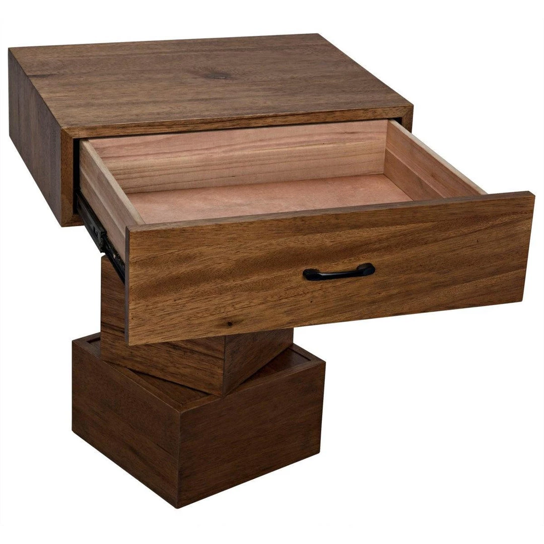 Noir Furniture Grobius Side Table, Dark Walnut Accent Tables