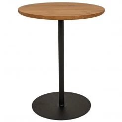 Noir Furniture Ford Tall Side Table, Gold Teak With Metal Base Accent Tables