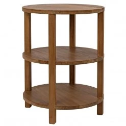 Noir Furniture Tier Side Table, Gold Teak Accent Tables