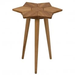 Accent Tables Noir Furniture Petal Side Table, Gold Teak