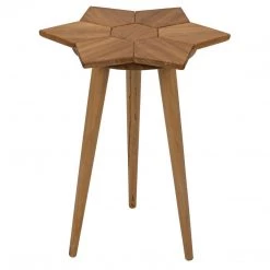 Accent Tables Noir Furniture Petal Side Table, Gold Teak