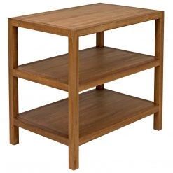 Noir Furniture SL9 Side Table, Gold Teak