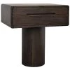 Noir Furniture Langford Side Table, Ebony Walnut