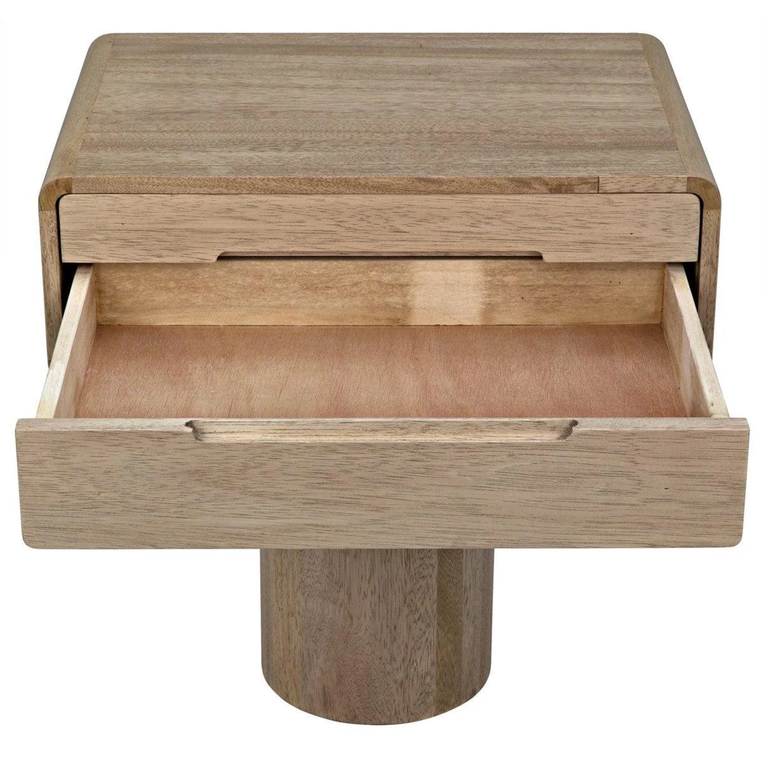 Accent Tables Noir Furniture Langford Side Table, Washed Walnut