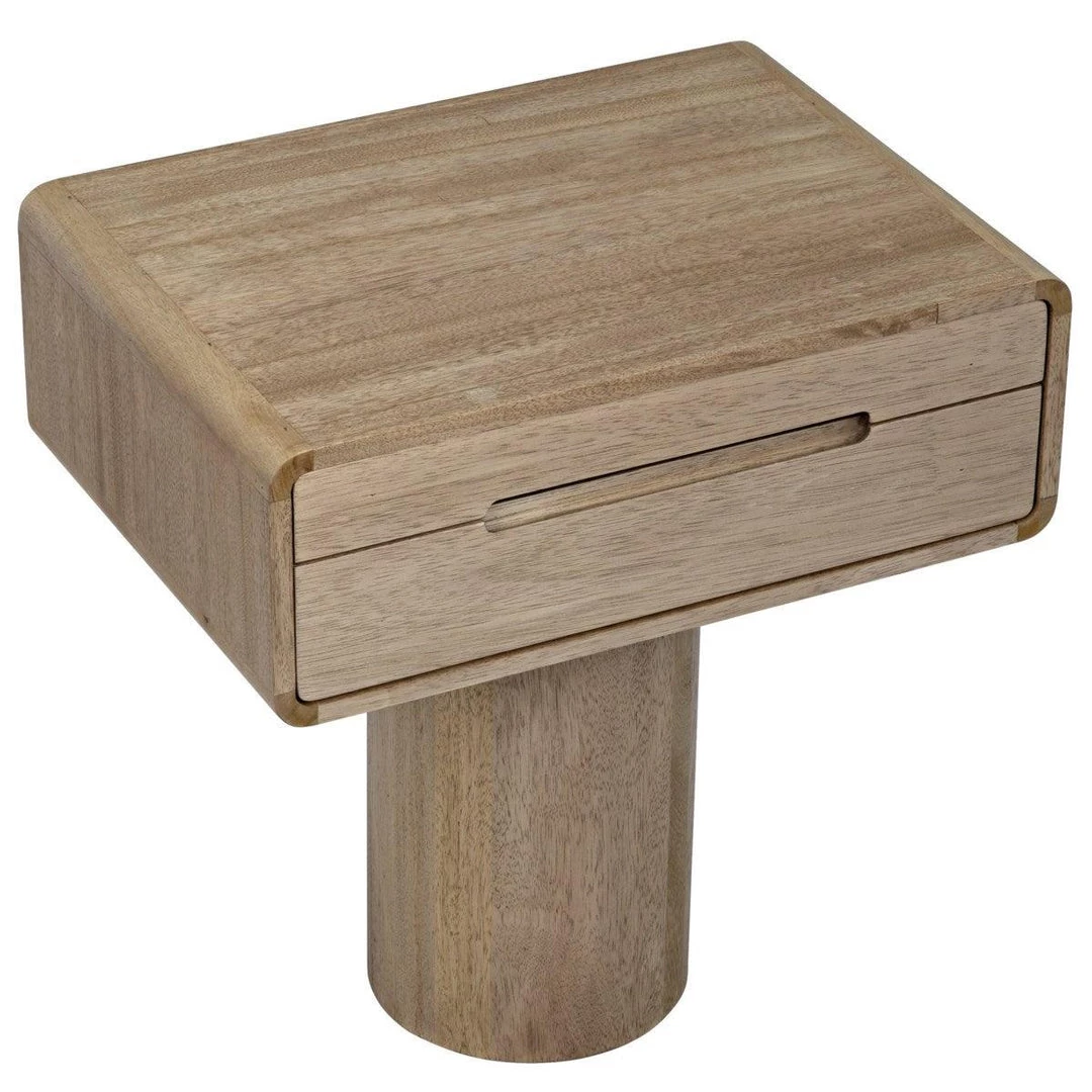 Accent Tables Noir Furniture Langford Side Table, Washed Walnut