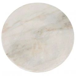 Accent Tables Noir Furniture Rodin Side Table, Black Metal Finish With White Stone