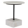 Accent Tables Noir Furniture Rodin Side Table, Black Metal Finish With White Stone