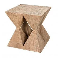 Noir Furniture Hamburg Side Table, Distressed Mindi Accent Tables