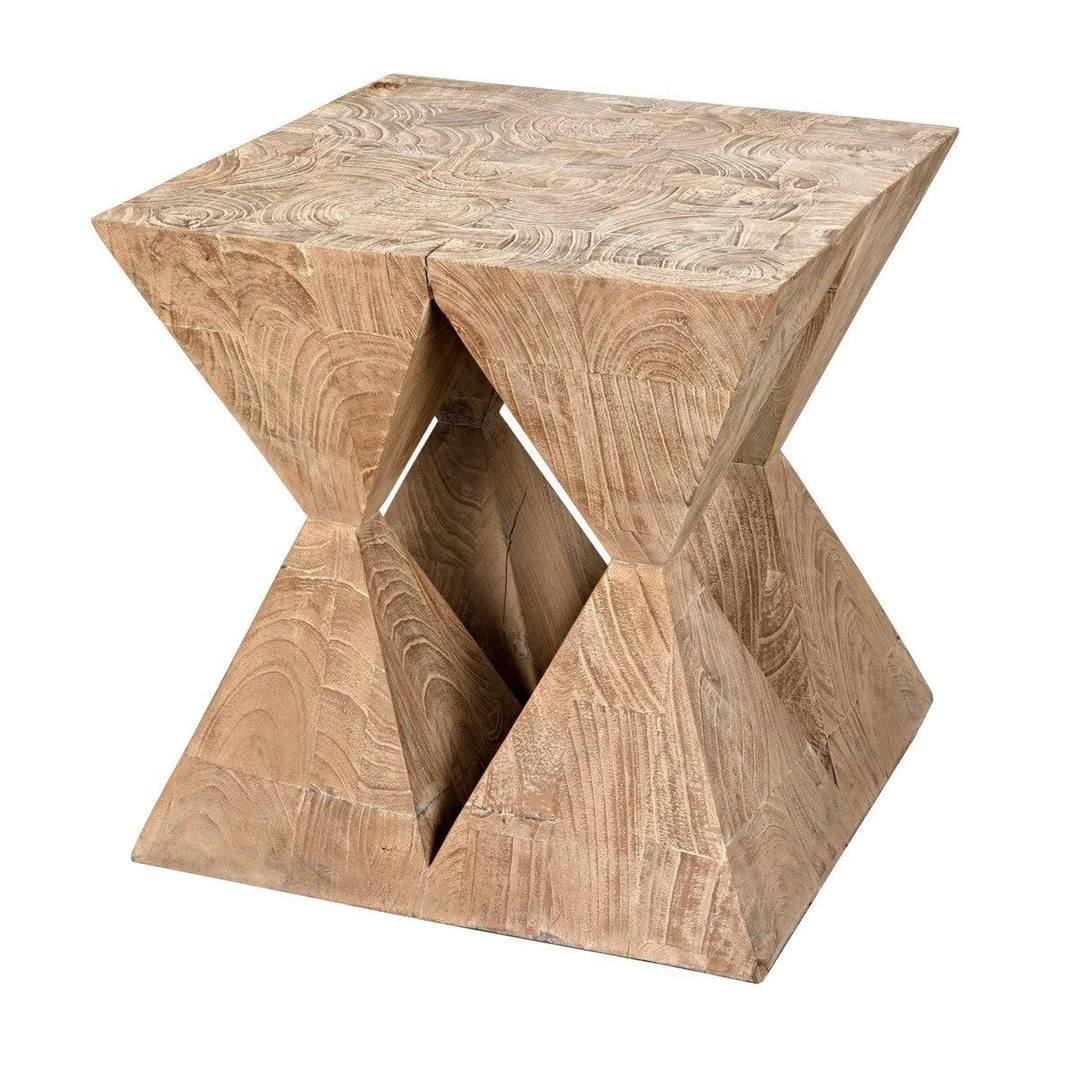 Noir Furniture Hamburg Side Table, Distressed Mindi Accent Tables