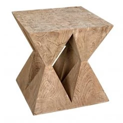 Noir Furniture Hamburg Side Table, Distressed Mindi Accent Tables