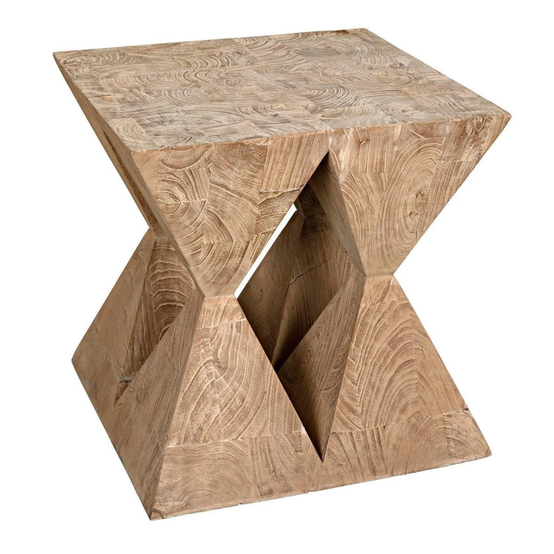 Noir Furniture Hamburg Side Table, Distressed Mindi Accent Tables