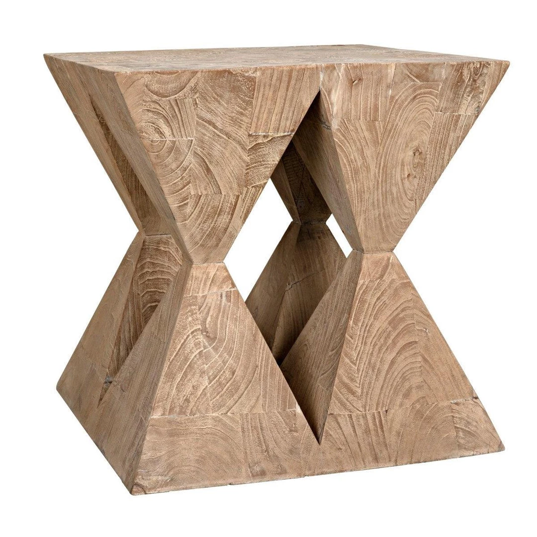 Noir Furniture Hamburg Side Table, Distressed Mindi Accent Tables