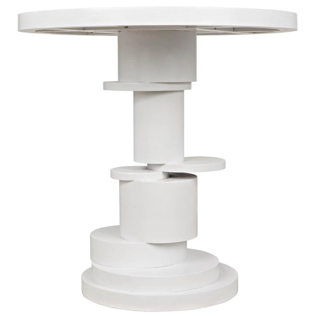 Noir Furniture Hugo Side Table, Solid White Accent Tables
