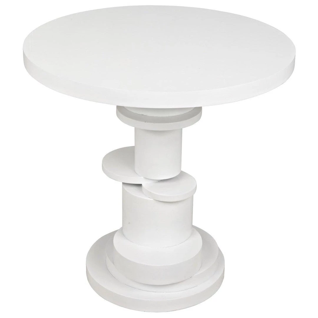 Noir Furniture Hugo Side Table, Solid White Accent Tables