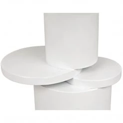 Noir Furniture Hugo Side Table, Solid White Accent Tables