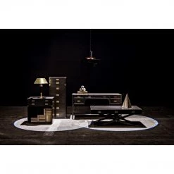 Cabinets Noir Furniture Campaign Chest, Pale