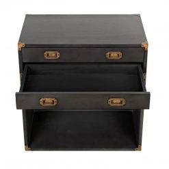 Cabinets Noir Furniture Campaign Chest, Pale