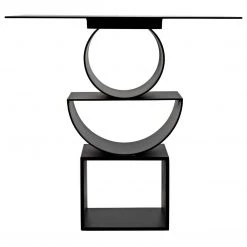 Noir Furniture Noir Shape Side Table, Black Steel Accent Tables